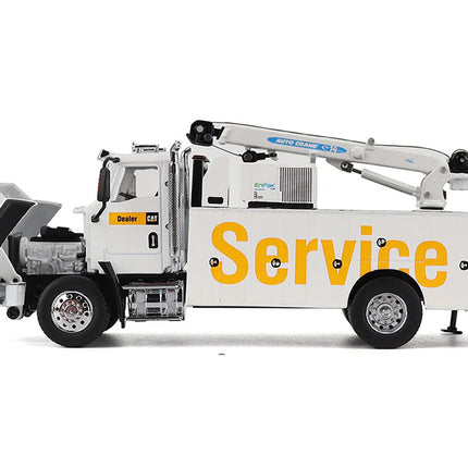 CAT Caterpillar CT660 Auto-Crane Titan 85 Truck with Miller EnPak White "Transport Series" 1/50 Diecast Model by Diecast Masters