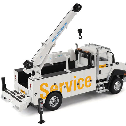 CAT Caterpillar CT660 Auto-Crane Titan 85 Truck with Miller EnPak White "Transport Series" 1/50 Diecast Model by Diecast Masters