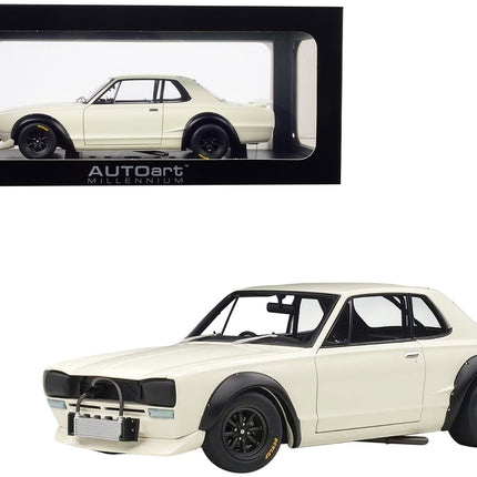 1972 Nissan Skyline GT-R (KPGC-10) Racing White "Millennium" 1/18 Diecast Model Car by Autoart