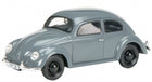 1:18 scale grey classic Volkswagen Beetle diecast model car with black wheels