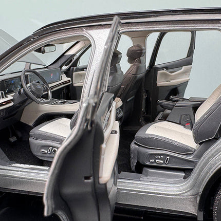 YX Car Model Changan Ford Edge L 2023 Gray 1:18 Diecast Model Car - scale model for display