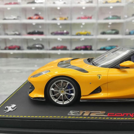 BBR Ferrari 812 Competizione Leclerc Yellow 1:18 Resin Model Car - collector edition scale model