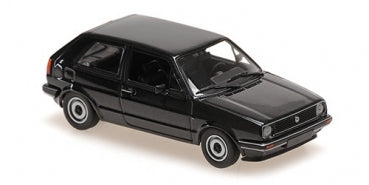 1:43 scale black hatchback diecast model car with detailed wheels and interior
