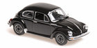 Black 1:18 scale diecast model car resembling a classic Volkswagen Beetle