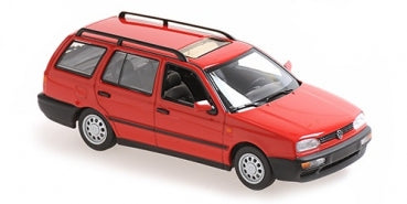 Red diecast model car, station wagon, 1:18 scale, detailed interior and roof rack