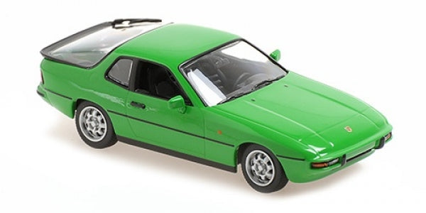 Green diecast model car, 1:18 scale classic coupe with detailed wheels and interior