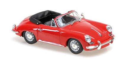 1:18 scale red diecast convertible model car with black interior, classic design