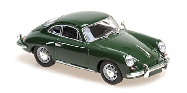 Green classic diecast model car in 1:18 scale with chrome accents, vintage coupe design