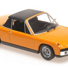 1:18 scale orange diecast Porsche model car with black roof, detailed classic design