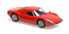 Red Porsche diecast model car in 1:18 scale, classic sports car design