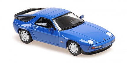 Blue 1:18 scale diecast model sports car with detailed wheels and black interior