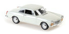 1:18 scale classic diecast model car in white with chrome details on white background
