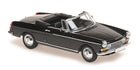 1:18 scale black diecast convertible model car with chrome detailing and open top