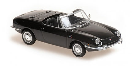 1:43 scale black diecast classic convertible model car, highly detailed, collector display