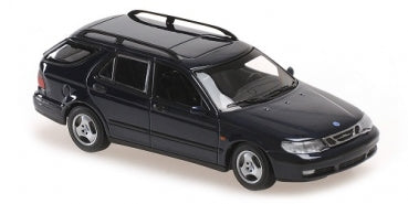 1:18 scale diecast black station wagon model car with roof rails