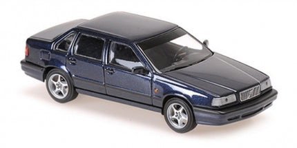 1:43 scale diecast model of a dark blue classic sedan car with realistic details