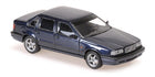 1:43 scale diecast model of a dark blue classic sedan car with realistic details
