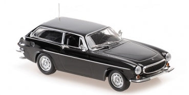 1:18 scale black diecast classic station wagon model car with chrome details