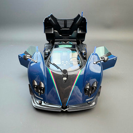 Almost Real Pagani Zonda Tricolore 2010 Blue Carbon Fiber 1:18 Diecast Model Car - showroom-quality model replica