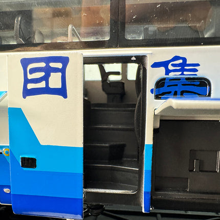 YX Car Model Yutong ZK6122H9 Blue and White Coach Bus 1:42 Diecast Model Bus - showroom-quality model replica