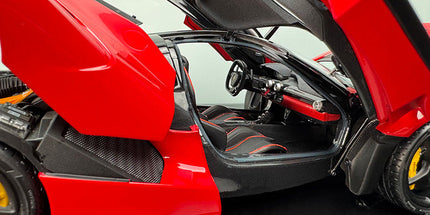 BBR Ferrari LaFerrari Rosso Corsa / Black Hood 1:18 Diecast Model Car - showroom-quality model replica