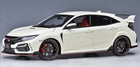 1:18 scale diecast Honda Civic Type R model car in white with black wheels and red accents