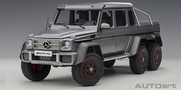1:18 scale diecast model Mercedes-Benz G63 AMG 6x6 SUV, metallic grey, detailed exterior