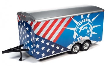 1:18 scale diecast trailer with American flag and Statue of Liberty design