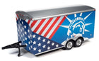 Diecast model trailer with American flag design and Statue of Liberty graphic, 1:18 scale