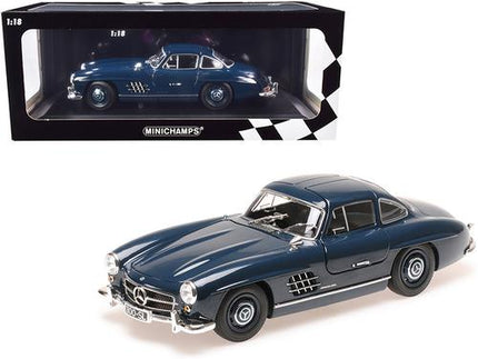 Minichamps 1955 Mercedes-Benz 300 SL W198 Dark Blue 1:18 Diecast Model - detailed collector display model