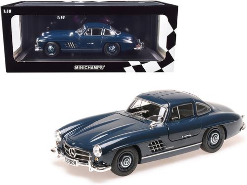 Minichamps 1955 Mercedes-Benz 300 SL W198 Dark Blue 1:18 Diecast Model - detailed collector display model