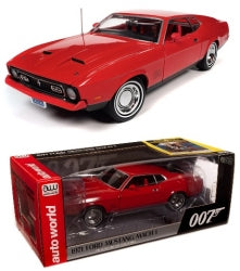 Red 1971 Ford Mustang Mach 1 diecast model car 1:18 scale with display box