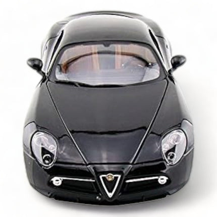 Bburago 1/18 Diecast Alfa Romeo 8C Competizione Black Model Car - studio product photo of the scale model