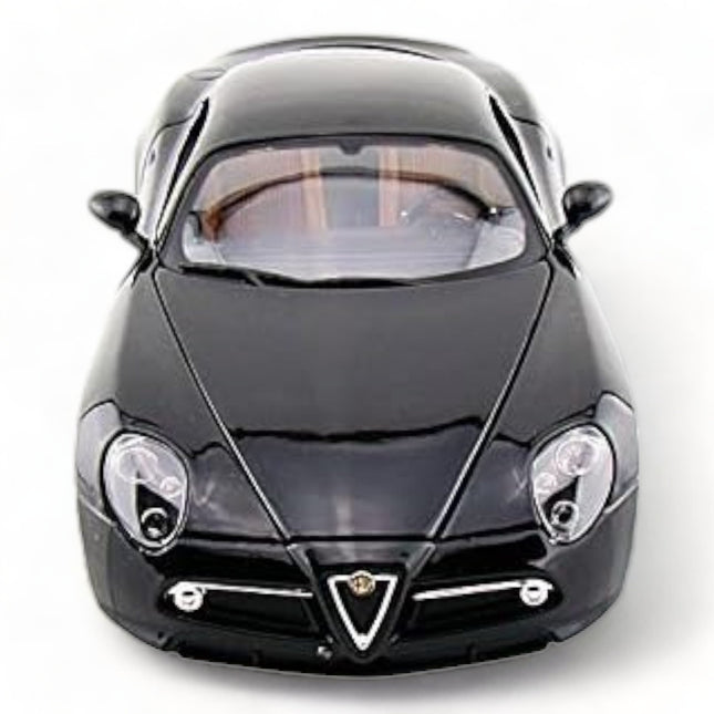 Bburago 1/18 Diecast Alfa Romeo 8C Competizione Black Model Car - studio product photo of the scale model