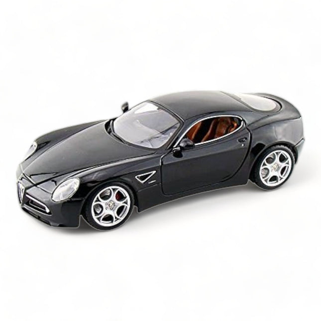 Bburago 1/18 Diecast Alfa Romeo 8C Competizione Black Model Car - detailed collector display model