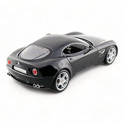 Bburago 1/18 Diecast Alfa Romeo 8C Competizione Black Model Car - fine detailed model replica