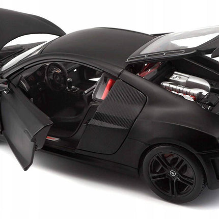 Audi R8 GT 2014 1:18 Maisto Diecast Model Black Metal Supercar Collector with Custom Plates