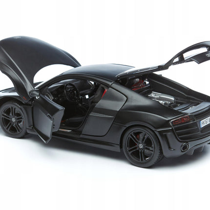 Audi R8 GT 2014 1:18 Maisto Diecast Model Black Metal Supercar Collector with Custom Plates