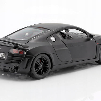 Audi R8 GT 2014 1:18 Maisto Diecast Model Black Metal Supercar Collector with Custom Plates