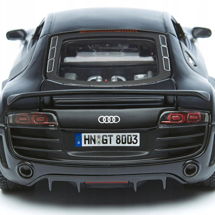Audi R8 GT 2014 1:18 Maisto Diecast Model Black Metal Supercar Collector with Custom Plates