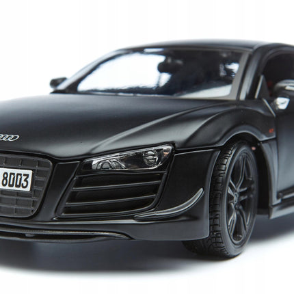 Audi R8 GT 2014 1:18 Maisto Diecast Model Black Metal Supercar Collector with Custom Plates