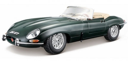 1:18 scale green diecast classic convertible model car with detailed wheels and beige interior