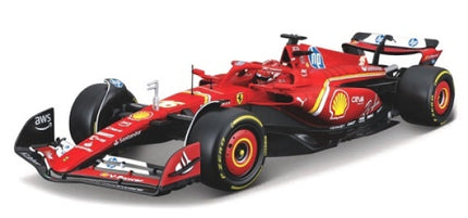 Red diecast Formula 1 model car in 1:18 scale with detailed decals and aerodynamic design