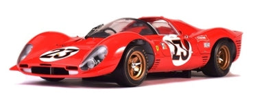 Red diecast racing model car with number 23, 1:18 scale, detailed body and decals