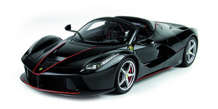 1:18 scale black Ferrari diecast model car with red accents, sports styling