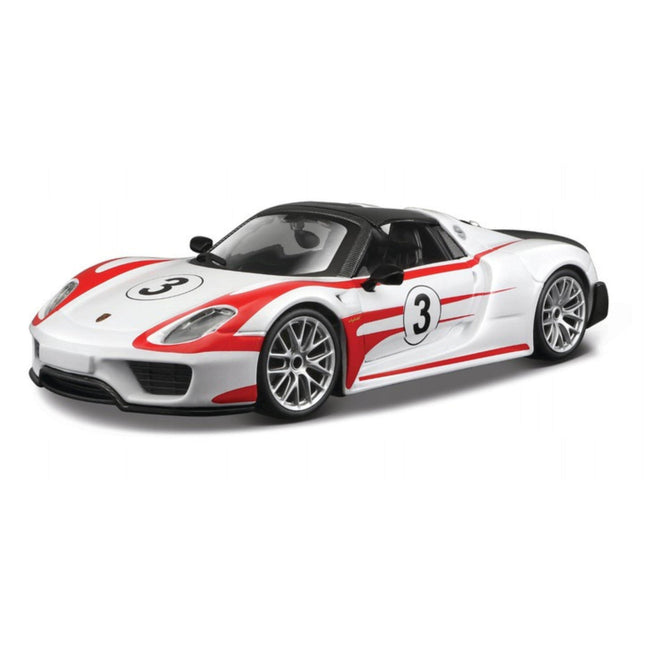 BBURAGO Porsche 918 Weissach 1:24 Diecast Model with Custom Plates