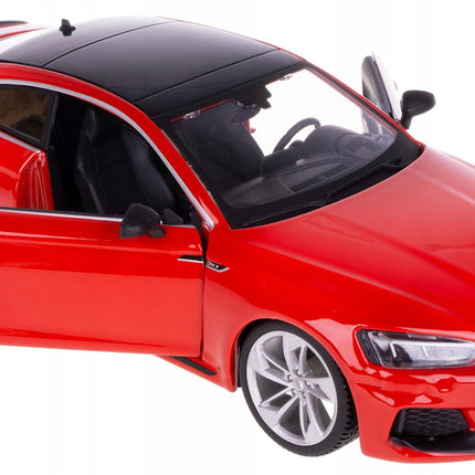 BBurago Audi RS5 1:24 Red Coupe Diecast | Metal Collectible Model | Custom License Plate