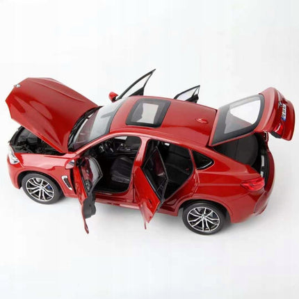 BMW X6M 2015 Diecast Model SUV, Norev 1:18, Red Metallic, Custom Plates