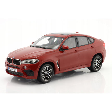 BMW X6M 2015 Diecast Model SUV, Norev 1:18, Red Metallic, Custom Plates