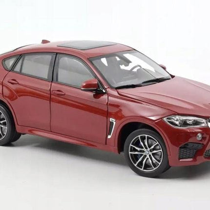 BMW X6M 2015 Diecast Model SUV, Norev 1:18, Red Metallic, Custom Plates
